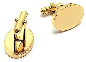 Manschettenknöpfe 2 Manschettenknöpfe Oval Titan Manschettenknöpfe Herren Hemd Accessoires Gold