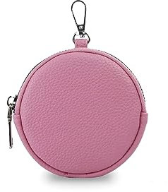 stylx Fashion You Want Damen Münzbörse aus echtes Leder, kleine Geldbörse mit Reißverschluss, Mini Portemonnaie Coin Pocket für Frauen Mädchen Kinder (hellpink)