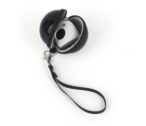 MUZIRI KINOKOO Instax Pal Tasche – Harte Eva-Aufbewahrungstasche in runder Form (Φ: 7,4 cm) mit Handschlaufe, kompatibel für Fuji Instax Pal Kamera und anderes kleines Zubehör - Schwarz