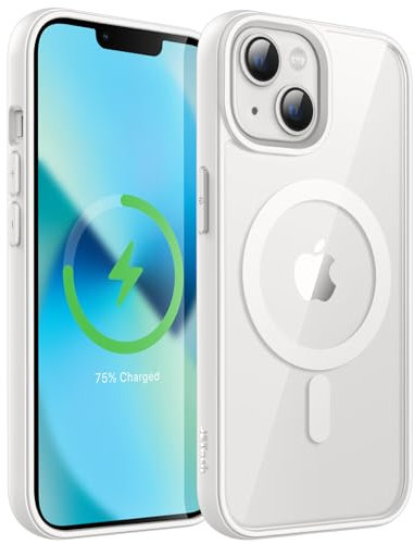 JETech Cover Magnetica per iPhone 13 6,1 Pollici Compatibile con MagSafe, Antiurto Cellulare Paraurti Custodia, Solida Colore Opaco TPU Telaio, Anti-Graffio Retro Trasparente (Galassia)