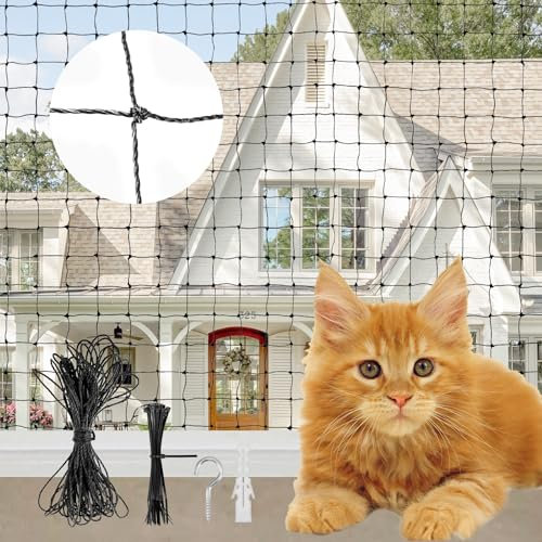 PUWOWYE Rete per Gatti, 4x3m Rete Balcone per Gatti, Rete Protettiva per Gatti per Balconi, Terrazzo