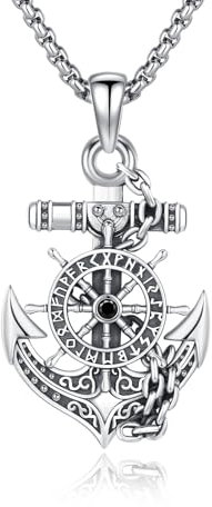 YueYuan Anker Halskette 925 Sterling Silber Nautisch Anker Anhänger Kette Geschenk Schmuck für Herren und Jungen