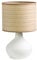 Olly & Rose Matt White Ceramic Table Lamp with Natural Shade (Natural Shade)