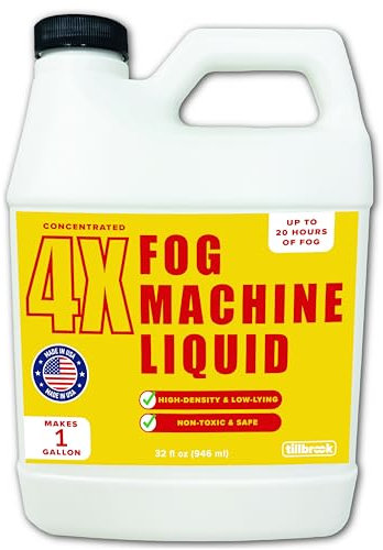 Concentrado líquido para máquina de niebla, 32 onzas, líquido para máquina de niebla de Tillbrook – Hace 1 galón – Jugo de niebla de alta densidad y larga duración – Solución universal a base de agua