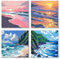 MOGTAA 4 Pack Peinture par Numéros Encadré, Acryliques Peinture par Numéros pour Adultes Débutants, DIY Paysage Peinture par Numéros avec Pinceaux pour Décor de la maison 20x20cm