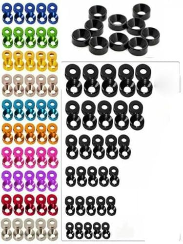 10 Stück Aluminium-Unterlegscheibe M2/M2,5/M3/M4/M5/M6, bunt, eloxiert, Senkkopfschrauben-Unterlegscheiben, Dichtung-Rot-M6