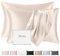 Seidenkissenbezug 40x80 2er Set, Muama Kissenbezug Seide Kopfkissenbezug 40 x 80 cm für Haar und Haut mit Reißverschluss, Silk Pillowcase 2 Stück, Beige