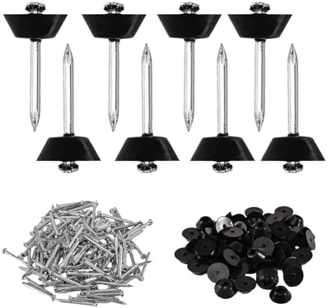 130 Stück Dichtnägel für Noppenbahn, 2,5x30mm Montagenägel mit Nagel, Noppenfolie Nägel, Montageknöpfe für Noppenfolie, Kellerwände oder Hochbeete, Abschlussprofil