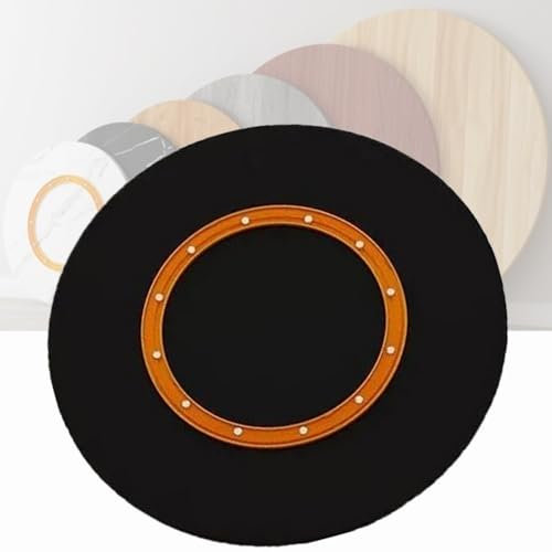 Plateau tournant Lazy Susan en bois massif robuste pour table de salle à manger, grande assiette de service ronde, plateau de service pour la maison, noir, 60 cm