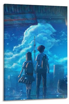 ZCDSEFF Animationsposter mit Campus-Paaren, dekoratives Gemälde, Leinwand, Wandposter und Kunstdruck, moderne Familienschlafzimmer-Dekoration, Poster, 60 x 90 cm