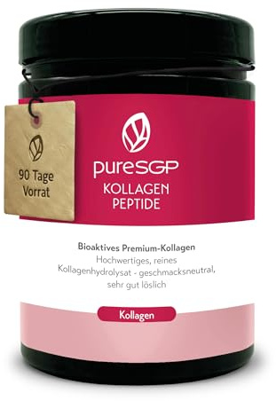 pureSGP® Kollagen [900g]: Reinstes Kollagen in Apothekenqualität - Bioaktive Premium-Peptide aus hochwertigem Kollagenhydrolysat. Mit Vitamin C & Biotin - Geschmacksneutral - Gute Löslichkeit