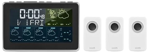 Station météo intelligente, contrôle par application, moniteur numérique de température et d'humidité, prévisions météorologiques sur 5 jours, 3 modèles de réveil,Prédire avec précision(3 Sensor)