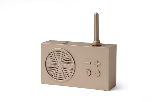 Lexon TYKHO 3 Enceinte Bluetooth Portable et Poste Radio FM, Etanche avec Batterie Rechargeable (Or)