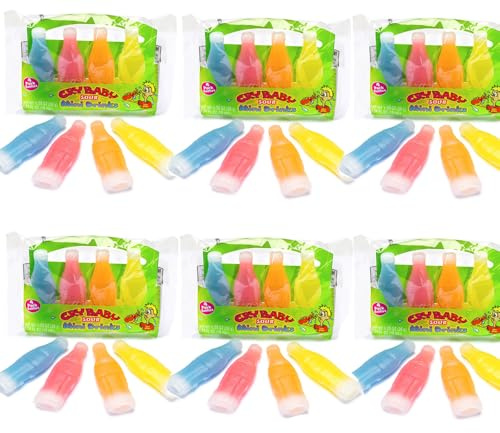 Baby Sour Mini Drink Wax Bottles 4 Mini Bottles Pack - Sour Mini Candy Drink (Pack of 6)