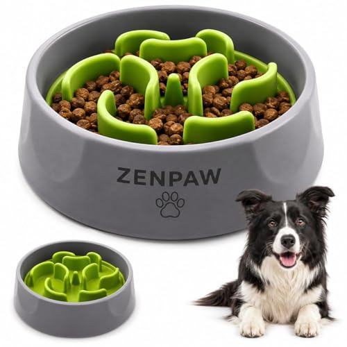 ZENPAW Ciotola Slow Feeder Cane e Gatto, Ciotola Anti Ingozzamento e Anti Ingordigia, Alimentazione Lenta, Antiscivolo, BPA Free, 600ml