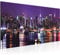 Runa Art Wandbild New York City 1 Teilig 100 x 40 cm Modern Bild auf Vlies Leinwand Stadt Skyline Wohnzimmer Büro Violett 601912b