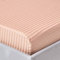 HOMESCAPES Damast Spannbettlaken 140x200 cm Taupe-beige mit Satin-Streifen, 100% ägyptische Baumwolle, Betttuch mit Gummizug, Fadendichte 330