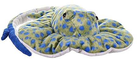 Wild Republic 20726 Plüsch Blaugefleckter Rochen, Cuddlekins Kuscheltier, Plüschtier 30 cm, Blaupunktrochen