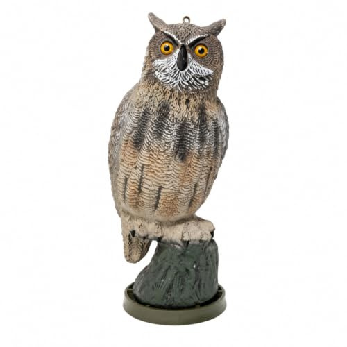Sport plast Effaroucheur Hibou 50 cm Grand Format Anti Pigeons et Oiseaux - Répulsif Extérieur Jardin Balcon - Faux Rapace Deterrent pour Cerisier, Corbeau et Mouette