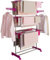 IDMarket - Séchoir à Linge Vertical Pliable 3 Niveaux Maxima capacité 20M Rose