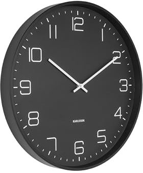 Karlsson KA5751BK Wanduhr Lofty - Eisen - matt schwarz - Ø40 x T4,5 cm
