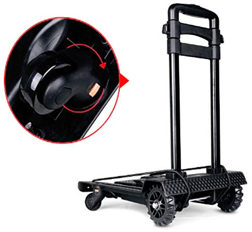 Faltbarer Hand-LKW, 40 Kg / 3,0 Kg Hochleistungs-4-Rad-Servierwagen Mit Solider Konstruktion Kompakt Und Leicht Für Gepäck, Privat, Reise, Auto, Büro - Tragbarer Zusammenklappbarer Transportwagen