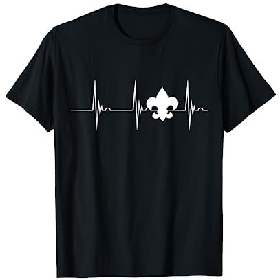 Pfadfinder Scout Lilie Camper Herzschlag EKG Puls Camping T-Shirt
