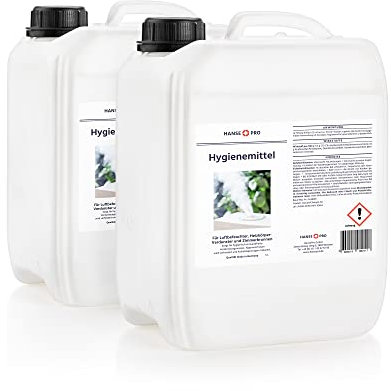 HANSE PRO Hygienemittel, 2 x 5 Liter I Für Luftbefeuchter, Luftreiniger, Luftwäscher, Heizkörper-Verdunster, Zimmerbrunnen I hält Verdunstwasser hygienisch einwandfrei I Water Conserver