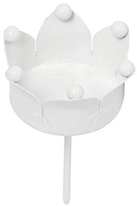 Posi 4 STÜCK Kerzenstecker Krone Weiss Teelichthalter zum Stecken Kerzenhalter Metall Kerzenpick Stecker Kerzenstecker Adventskranz Stecker 8,5x5,5cm Windlichtstecker Halterung