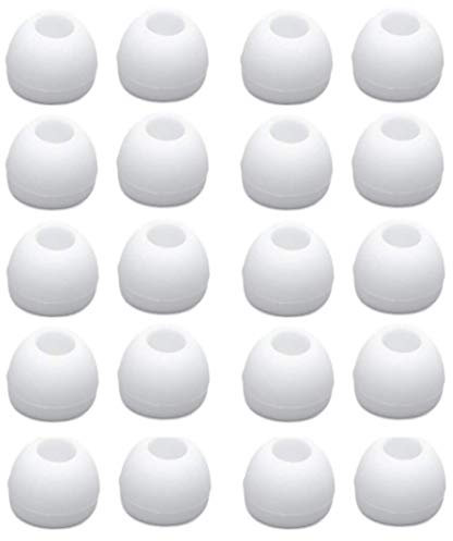 Zotech 10 Pairs Replacement Silicone Earbud Tips, Fit for Samsung Sony Monster Senso Anker Taotonic TOZO T10 Headphone, White (Medium)