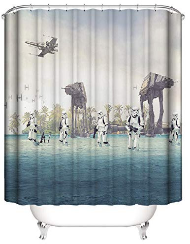 LLLTONG Duschvorhang wasserdichter Polyester Mehltau Dicker Polyester Duschvorhang 3D Digitaldruck Star Wars