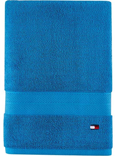 Tommy Hilfiger Einfarbiges Badetuch, 76,2 x 137,2 cm, 100% Baumwolle, 574 g/m², Blau