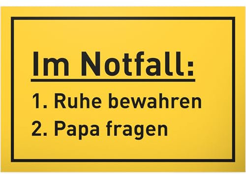 DankeDir! Papa Notfall Anleitung - Schild - Handwerker Papa Vatertag Geschenk Geburtstagsgeschenk - Vater Heimwerker Geburtstag Weihnachten Vatertagsgeschenk lustige Geschenkidee
