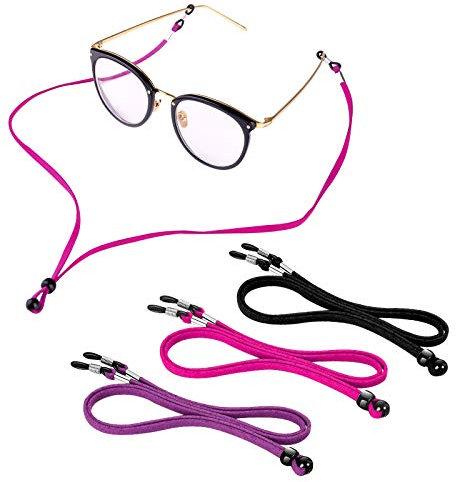 3 Stück Brillenband Sport schwimmfähig, PU Leder Brillenkordel Brillenbänder Brillenkette Anti-Rutsch Eyewear Strap für Lesebrille, Sonnenbrille und Sport