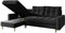 MKS MEBLE Ecksofa L-Form Sofa Mit Schlaffunktion - Schwarz - Wohnlandschaft - Ausklappbar Bettsofa - Wohnzimmer L Couch - Polstersofa mit Bettkasten Scandi