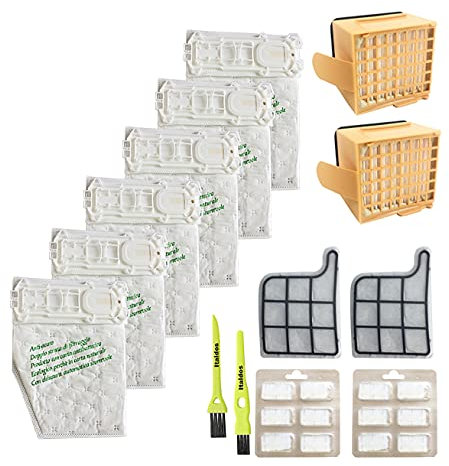 Italdos - Kit de bolsas para aspiradora Kobold VK135 VK136 con filtro de repuesto, 6 bolsas + 2 filtros de motor + 2 filtros HEPA + 12 perfumes