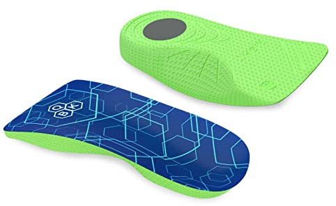 Plattfuß Einlagen, QBK 3/4 Orthopädische Einlegesohlen zur Verbesserung von Plantarfasziitis, Achillessehnenentzündung und Rückenschmerzen für Männer und Frauen, dünne Einlagen in Größe L