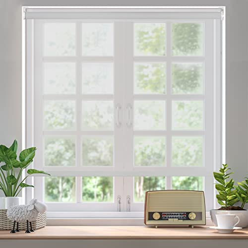 HIDODO Light Filtering Roller Shades, Solar Window Shades Blinds, UV Protection Sheer Shades for Windows, Bedroom, Living Room, Kitchen and Office, 33 W x 72 L, Grey