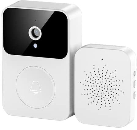 KF-Premium Smart Wireless WiFi Video Doorbell Phone Camera Door Bell Ring Intercom Security 2-Way Audio Night Vision Camera 365 Day Battery with Voice Changing Feature