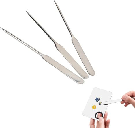 Spatola per Trucco Cosmetica in Acciaio Inossidabile 3 Pezzi, Strumento per Spatola per Asta di Agitazione per Unghie per Uso Professionale e Personale del Salone di Casa