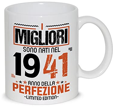 thedifferent Tazza Colazione Latte thè Mug Relax con grafica - I migliori sono nati nel 1941 anno della perfezione - idea regalo Compleanno Natale Papà Nonno Fratello Zio Amico