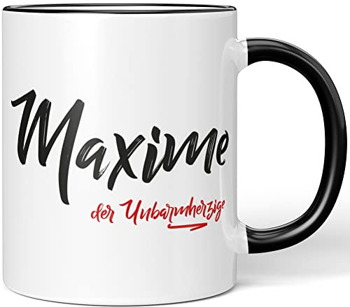 JUNIWORDS Tasse, Maxime, der Unbarmherzige, Schwarz (5268737)