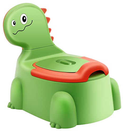 Pot Bebe Toilette Enfant pour Garcon Bébé Petit WC Toilettes Fauteuil Apprentissage Proprete Enfants Fille Pipi Chambre Pots Siege Dapprentissage Animaux Dino Chaise Couvercle Antiderapant Vert