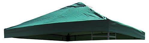 INDA-Exclusiv Universal Ersatz Dach für Pavillon 3x3 M Farbe Ersatzdach Gartenpavillon Wasserdicht PVC beschichtet 220gr. Polyester mit Luftluke, Farben:Grün
