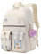 KIDNUO Rucksack für Mädchen, 39,6 cm (15,6 Zoll), Laptop-Schultasche, Kinder, Grundschule, Rucksäcke, Büchertaschen für Mädchen, Teenager, Frauen, Studenten, Beige, Large, Laptop-Rucksack