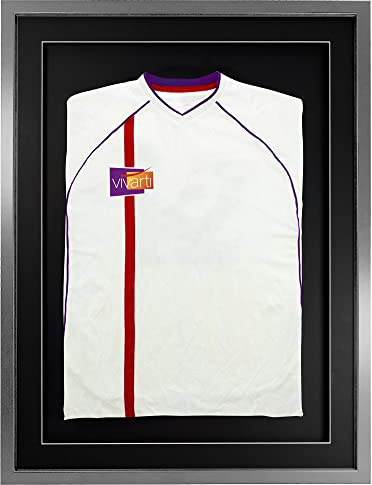 Vivarti DIY Sports Shirt Display Silver Frame (Adult, 60 x 80cm - Silver Frame, Black Mount, Black Backing Card)