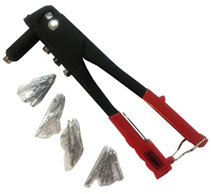 Kippen 1029X - Rivettatrice Manuale in Metallo con Rivetti Assortiti.