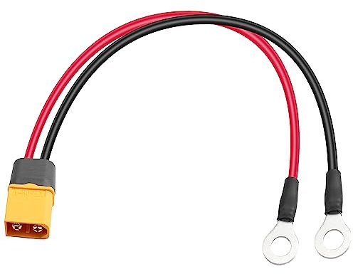 PNGKNYOCN XT60 zu O Ring Klemme Kabel, 14AWG XT60 Stecker zu O Ring Klemmen Verlängerungskabel für Solarpanel Kit und Batterieladung (0.3M/1FT) (XT60 Male)