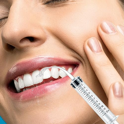 5 Pezzi Siringhe Dentali Siringa Irrigazione Dentale 12Ml Con Scala Punta Curva Siringa Misurazione Siringhe Irrigazione Della Saggezza Pulizia Della Cura Dei Denti Orali (Bianco)
