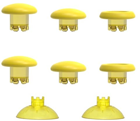 Austauschbare Thumbsticks für PS4/PS5/PS5 Edge Controller – Swap Thumb Sticks Joysticks Ersatz für Xbox One/Xbox One X Series Controller (Gelb)